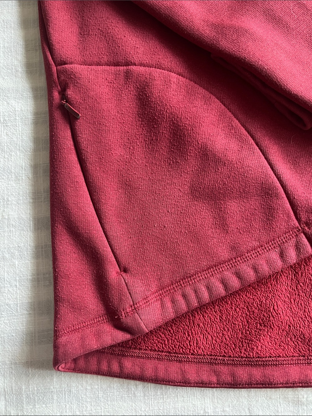 Athleta Cozy Karma Asym Burgundy Fleece Pullover - Picture 4 of 6